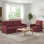 Sofos komplektas 2 pcs Vyno raudona Audinys