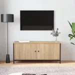 TV spintelė su durelėmis, ąžuolo, 102x35x45cm, apdirbta mediena