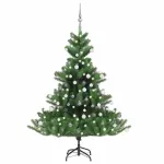 Dirbtinis normandi&scaron;kas kėnis su LED/žaisliukais, žalias, 150cm