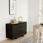 &Scaron;oninė spintelė, juodos spalvos, 120x41x75cm, MDP