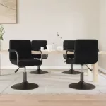 Pasukamos valgomojo kėdės, 4vnt., juodos spalvos, aksomas
