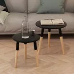 &Scaron;oninis staliukų kompl., 2d., masyvi pu&scaron;ies med., juodas