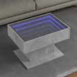 Kavos staliukas su LED, betono, 70x50x45cm, apdirbta mediena