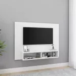 Sieninė TV spintelė, balta, 120x23,5x90cm, apdirbta mediena