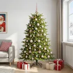Dirbtinė kalėdinė eglutė su rutuliuku 210 cm 300 LED