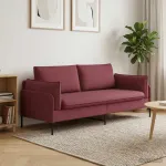 Dvita&scaron;kė sofa Vyno raudona 188 x 81 x 89 cm Audinys