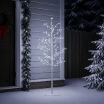 Mikro beržo Kalėdų eglutė Balta 120 cm Plienas 279 LED