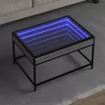 Kavos staliukas su Infinity LED lemputėmis, pilkas, 70x50x41cm