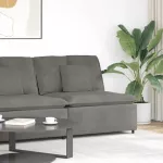 Modulinė sofa su pagalvėlėmis, &scaron;viesiai pilka, 100 cm