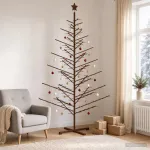 Medinė Kalėdų eglutė 240 cm Bambukas ir pu&scaron;ies medienos masyvas