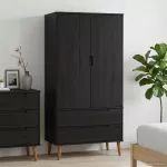 Spinta MOLDE Juoda 90 x 55 x 175 cm Pu&scaron;ies medienos masyvas