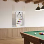 Biliardo lazdos stovas Apdirbta mediena 93 x 12 x 103 cm Balta