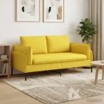 Dvita&scaron;kė sofa &Scaron;viesi geltona 188 x 81 x 89 cm Audinys
