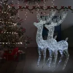 Kalėdinės dekoracijos elniai, 2vnt., 180cm, akrilas, 250 LED