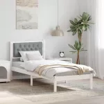 Lovos rėmas &Scaron;viesiai pilka 75 x 190 cm Kietos pu&scaron;ies mediena