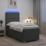 LED lovos čiužinys su LED ap&scaron;vietimu Tamsiai pilka 100 x 200 cm