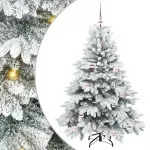 Dirbtinė Kalėdų eglutė su 150 LED Balta 150 cm PE ir PVC