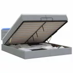 Otmana lova su matracsu ir LED &Scaron;viesiai pilka 200 x 200 cm