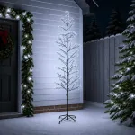 Mikro beržo Kalėdų eglutė Juoda 47 x 210 cm Plienas 567 LED