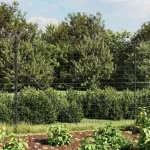 Vielinė tinklinė tvora su flan&scaron;ais, antracito spalvos, 1,4x25 m