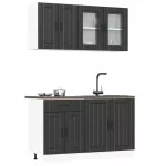 Virtuvinių spintelių komplektas, 4 dalių, Lucca, juoda