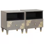 &Scaron;alia lovos spintelė su stalčių 2 pcs Pilka 40 x 33 x 46 cm
