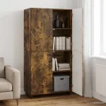 Auk&scaron;ta komoda Dūminio ąžuolo 79 x 41 x 151 cm Apdirbta mediena