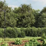 Vielinė tinklinė tvora su flan&scaron;ais, antracito spalvos, 1,6x25 m