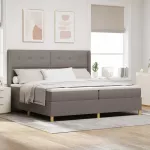 Kiemas lova su LED juostelėmis Tortora 200 x 200 cm audinys