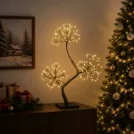 S formos LED kalėdinė eglutė 2 vnt. Juoda 45 cm Plastmasė