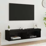 TV spintelių komplektas 2 pcs Juodas ąžuolas 60 x 30 x 30 cm