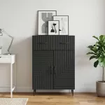 Kabalas su stalčių Juoda 66 x 34,5 x 89,5 cm Apdirbta mediena