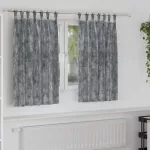 Aksominio tipo užuolaidos 2 pcs Pilka 140 x 140 cm Aksomas