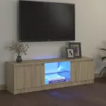 TV spintelė su LED ap&scaron;vietimu, ąžuolo spalvos, 120x30x36cm