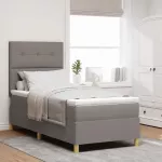 LED Čiužinio Lova su čiužiniu Taupe 80 x 200 cm audinys