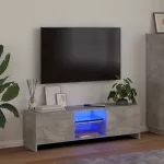TV spintelė su LED ap&scaron;vietimu, betono pilka, 120x30x36cm