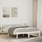 Lovos rėmas be čiužinio, baltas, 140x210cm, pu&scaron;is, itin ilgas