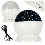 Žvaigždžių projektoriaus naktinė &scaron;viesa 2in1 USB balta