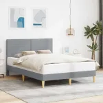 Lovos rėmas su galvūgalio &Scaron;viesiai pilka 140 x 200 cm Audinys