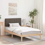 Lovo rėmas su apmu&scaron;tu galvūgaliu Taupe 100 x 200 cm