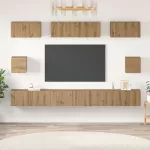 TV spintelių komplektas 8 pcs Amatininkų ąžuolas