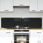Virtuvės atbraila 2 pcs Juoda 80 x 40 cm grūdintas stiklas
