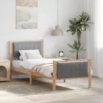Lovos rėmas Ruda ir &scaron;viesiai pilka 75 x 190 cm Pu&scaron;ies masyvas