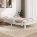 Lovos rėmas, baltos spalvos, 100x200cm, pu&scaron;ies medienos masyvas