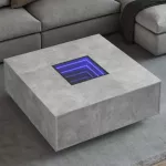 Kavos staliukas su Infinity LED, betono, 100x100x40cm