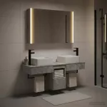 Vonios spintos komplektas 4 pcs Betono pilka