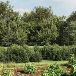 Vielinė tinklinė tvora su flan&scaron;ais, antracito spalvos, 1,6x25 m