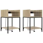 &Scaron;alia lovos spintelė 2 pcs Sonoma ąžuolas 40 x 40 x 61 cm