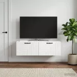 Sieninė TV spintelė Balta 98 x 41 x 30 cm Apdirbta mediena