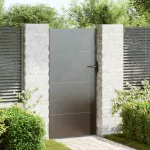 Sodo vartai 85 x 200 cm Juoda Užrakintas